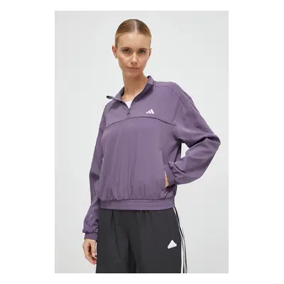 Tréninková mikina adidas Performance Training Essentials fialová barva, IS3972