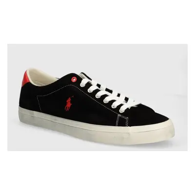 Kožené sneakers boty Polo Ralph Lauren Longwood černá barva, 816931905001