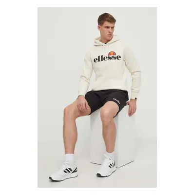 Mikina Ellesse SL Gottero OH Hoody pánská, béžová barva, s kapucí, s potiskem, SHV07407