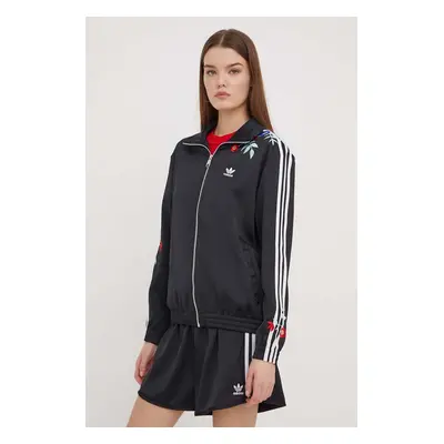 Mikina adidas Originals dámská, černá barva, s aplikací, IT5376