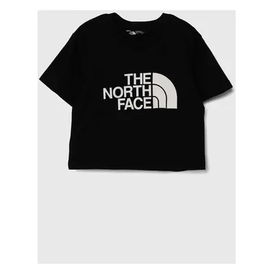 Dětské tričko The North Face CROP EASY TEE černá barva