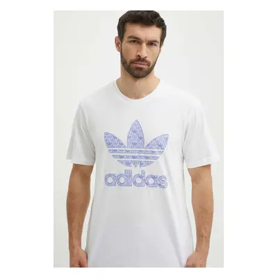 Bavlněné tričko adidas Originals bílá barva, s potiskem, IS0205