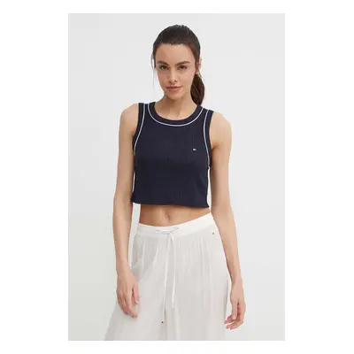 Top Tommy Hilfiger dámský, tmavomodrá barva, UW0UW05232