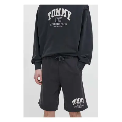 Bavlněné šortky Tommy Jeans šedá barva, DM0DM18799