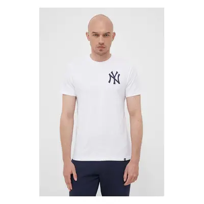 Bavlněné tričko 47brand MLB New York Yankees bílá barva, s potiskem