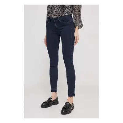 Džíny Pepe Jeans SKINNY JEANS LW dámské, tmavomodrá barva, PL204583DP3