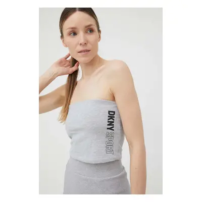 Top Dkny dámský, šedá barva, španělský výstřih