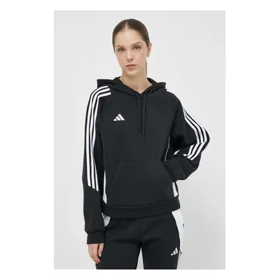 Tréninková mikina adidas Performance Tiro24 černá barva, s kapucí, s aplikací, IJ5607