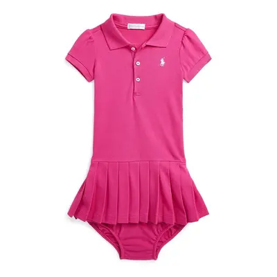 Dětské bavlněné šaty Polo Ralph Lauren růžová barva, mini