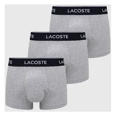 Boxerky Lacoste (3-pak) pánské, šedá barva, 5H3389-NUA