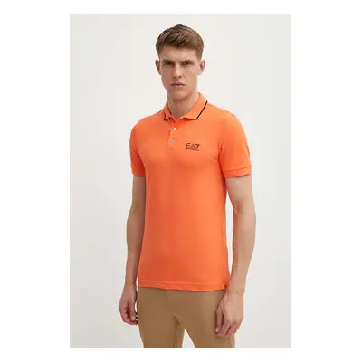 Polo tričko EA7 Emporio Armani oranžová barva