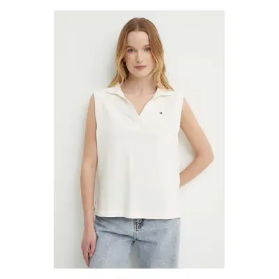 Top Tommy Hilfiger dámský, béžová barva, WW0WW41284