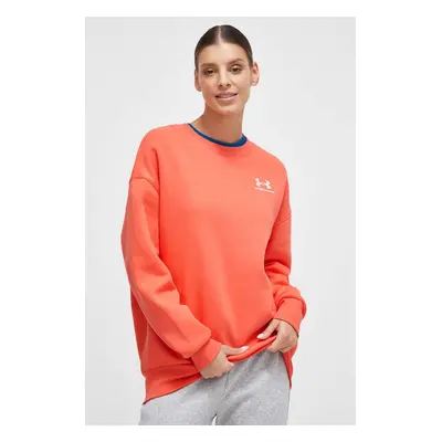 Mikina Under Armour dámská, oranžová barva, s aplikací, 1379475