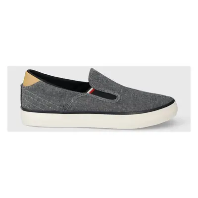 Tenisky Tommy Hilfiger TH HI VULC LOW SLIPON CHAMBRAY pánské, tmavomodrá barva, FM0FM04947