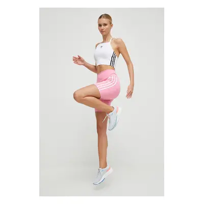 Tréninkové šortky adidas Performance Training Essentials růžová barva, s aplikací, high waist, I