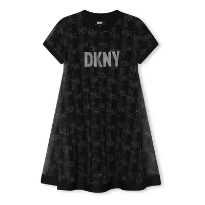 Dívčí šaty Dkny černá barva, mini