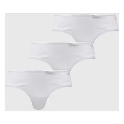 Tanga Calvin Klein Underwear 3-pack bílá barva, 000QD5217E