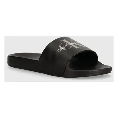 Pantofle Calvin Klein Jeans SLIDE NY PEARL dámské, černá barva, YW0YW01243