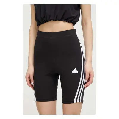 Kraťasy adidas dámské, černá barva, s aplikací, high waist, IP1569