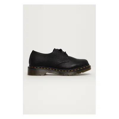 Polobotky Dr. Martens 1461 dámské, černá barva, na plochém podpatku, 24256001