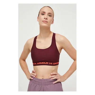 Sportovní podprsenka Under Armour Crossback vínová barva, 1361034