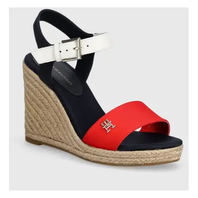 Sandály Tommy Hilfiger STRIPES WEDGE SANDAL tmavomodrá barva, FW0FW08053