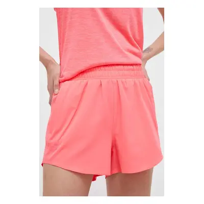 Tréninkové šortky Under Armour Flex růžová barva, hladké, high waist, 1376935