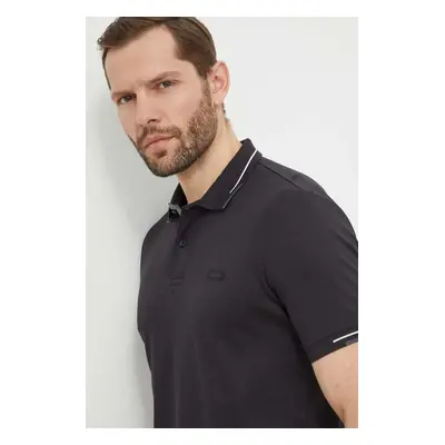 Bavlněné polo tričko Calvin Klein černá barva, K10K112477