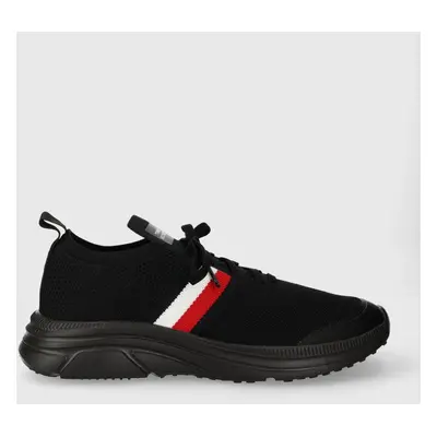 Sneakers boty Tommy Hilfiger MODERN RUNNER KNIT STRIPES ESS černá barva, FM0FM04798