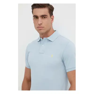 Bavlněné polo tričko Ralph Lauren fialová barva, 710536856