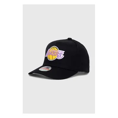 Čepice s vlněnou směsí Mitchell&Ness NBA LOS ANGELES LAKERS černá barva, s aplikací