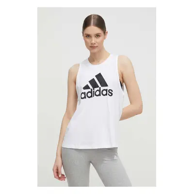 Bavlněný top adidas H10199 bílá barva, H10199