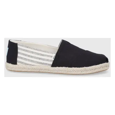 Espadrilky Toms University Stripes černá barva