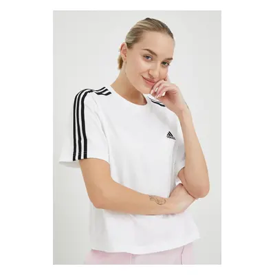 Bavlněné tričko adidas bílá barva, HR4915