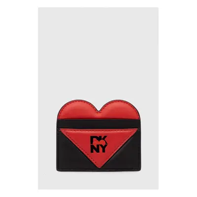 Kožené pouzdro na karty Dkny HEART OF NY černá barva, R411ZF07