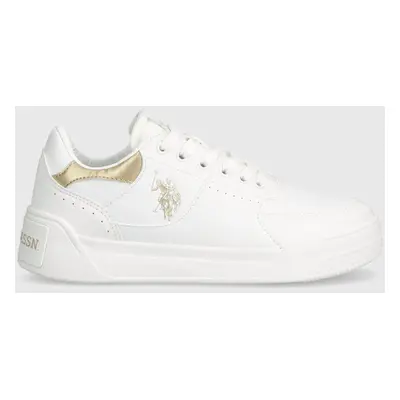 Sneakers boty U.S. Polo Assn. NOLE bílá barva, NOLE001W 4YN1