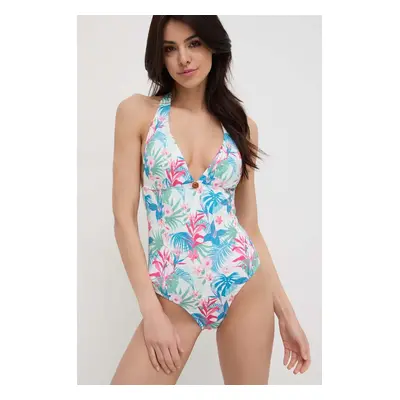 Jednodílné plavky Pepe Jeans HIBISCUS HA SWIMSUIT růžová barva, měkký košík, PLB10497