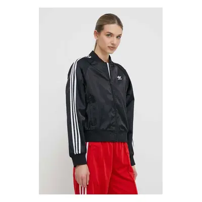 Mikina adidas Originals SST Loose dámská, černá barva, s aplikací, IU2533