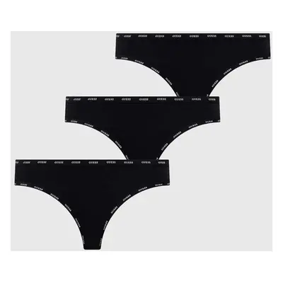 Tanga Guess 3-pack černá barva