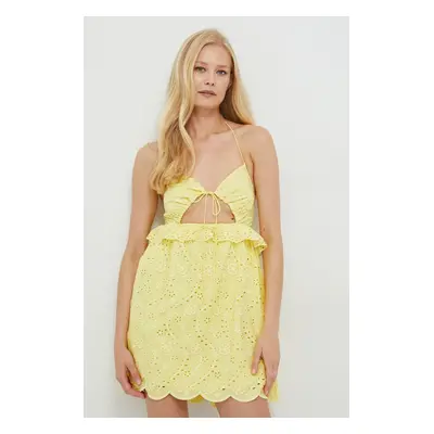 Šaty For Love & Lemons žlutá barva, mini