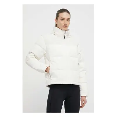 Péřová bunda The North Face 92 RIPSTOP NUPTSE dámská, béžová barva, zimní, NF0A870RQLI1