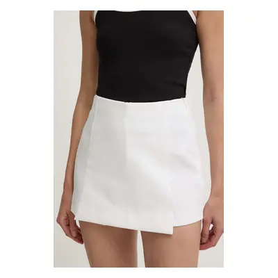 Kraťasy Answear Lab dámské, bílá barva, hladké, high waist