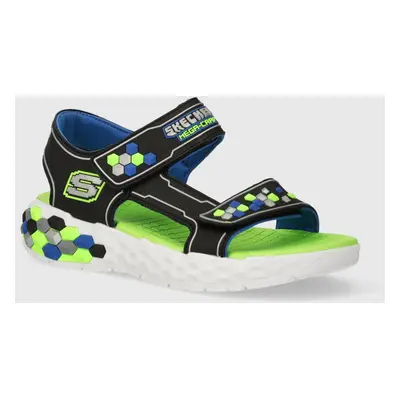 Dětské sandály Skechers MEGA-SPLASH 2.0 CUBOSHORE černá barva