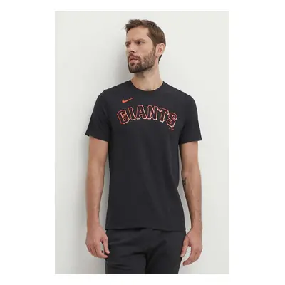 Bavlněné tričko Nike San Francisco Giants černá barva, s potiskem