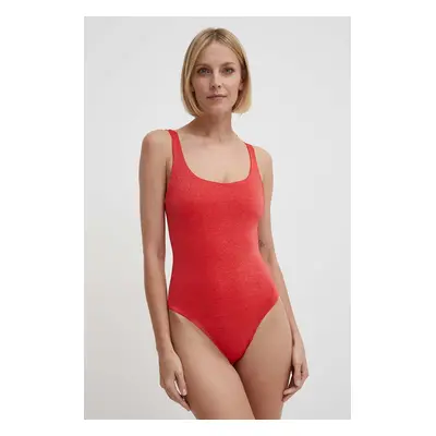 Jednodílné plavky Max Mara Beachwear červená barva, měkký košík, 2416831219600