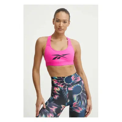 Sportovní podprsenka Reebok LUX COLLECTION růžová barva, 100076156