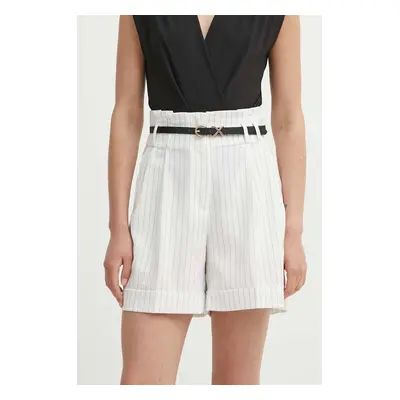 Kraťasy Answear Lab dámské, bílá barva, vzorované, high waist