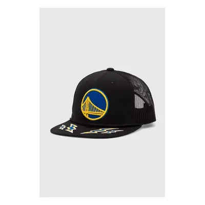 Kšiltovka Mitchell&Ness NBA GOLDEN STATE WARRIORS černá barva, s aplikací