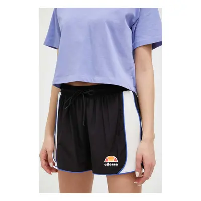 Kraťasy Ellesse dámské, černá barva, vzorované, high waist