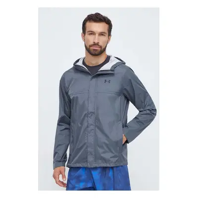 Nepromokavá bunda Under Armour pánská, šedá barva, přechodná, 1374644